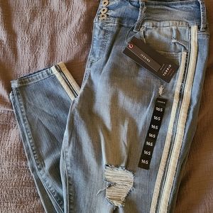 White Striped Torrid Jeans